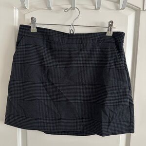 Blue and Black Plaid Skirt